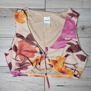 Frederick's of Hollywood | Floral VTG Crop Top Boho Hippie Style Size XL